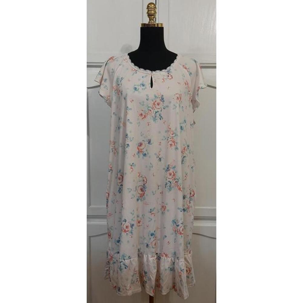 NEW Women's Charter Club Intimates Pink Floral Nightgown Sz XL Retail $49.50